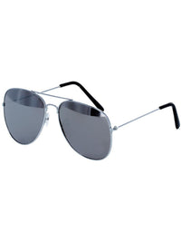 Aviator Specs, Silver Mirror, Silver & Black Dress Loud