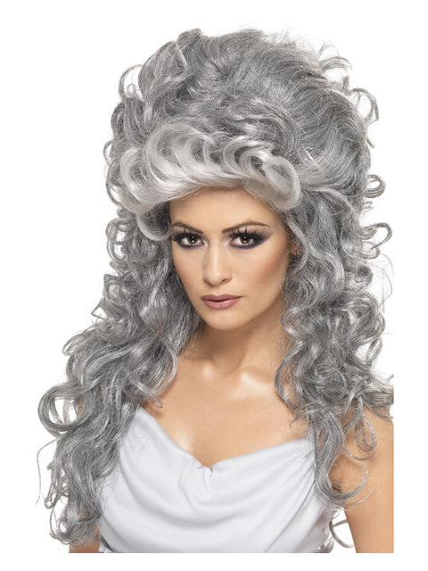 Medeia Witch Beehive Wig, Grey Dress Loud