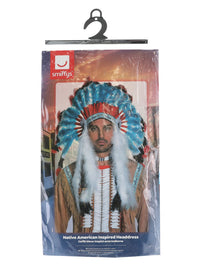 Native American Inspired Headdress, Blue Dress Loud