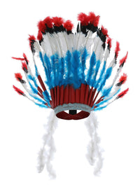 Native American Inspired Headdress, Blue Dress Loud
