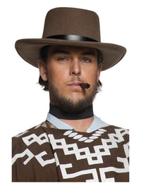 Authentic Western Wandering Gunman Hat, Brown Dress Loud