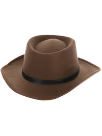 Authentic Western Wandering Gunman Hat, Brown Dress Loud