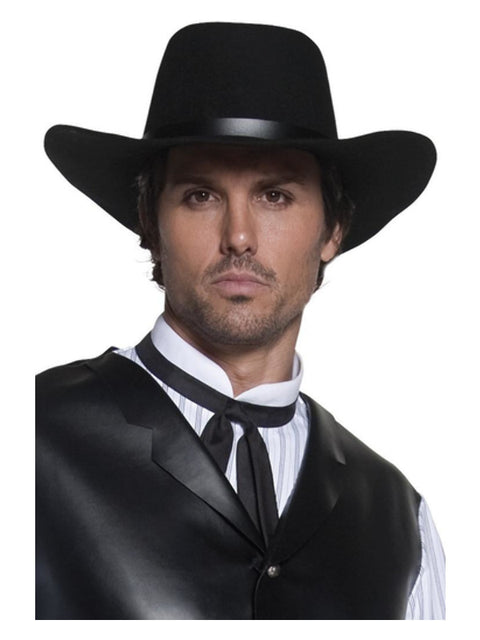 Authentic Western Gunslinger Hat, Black Dress Loud
