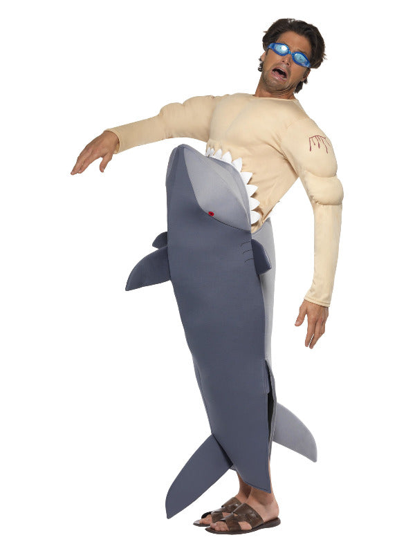 Man-Eating Shark Costume, Grey Dress Loud