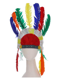 Native American Inspired Headdress, Multi-Coloured Dress Loud