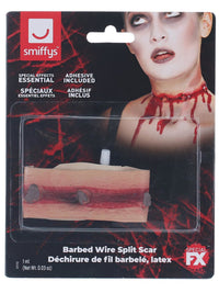 Smiffys Make-Up FX, Barbed Wire Split Scar, Red Dress Loud