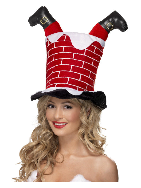 Santa Stuck in Chimney Hat, Red Dress Loud