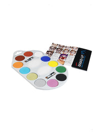 Smiffys Make-Up FX, 12 Colour Palette, Aqua, Multi Dress Loud