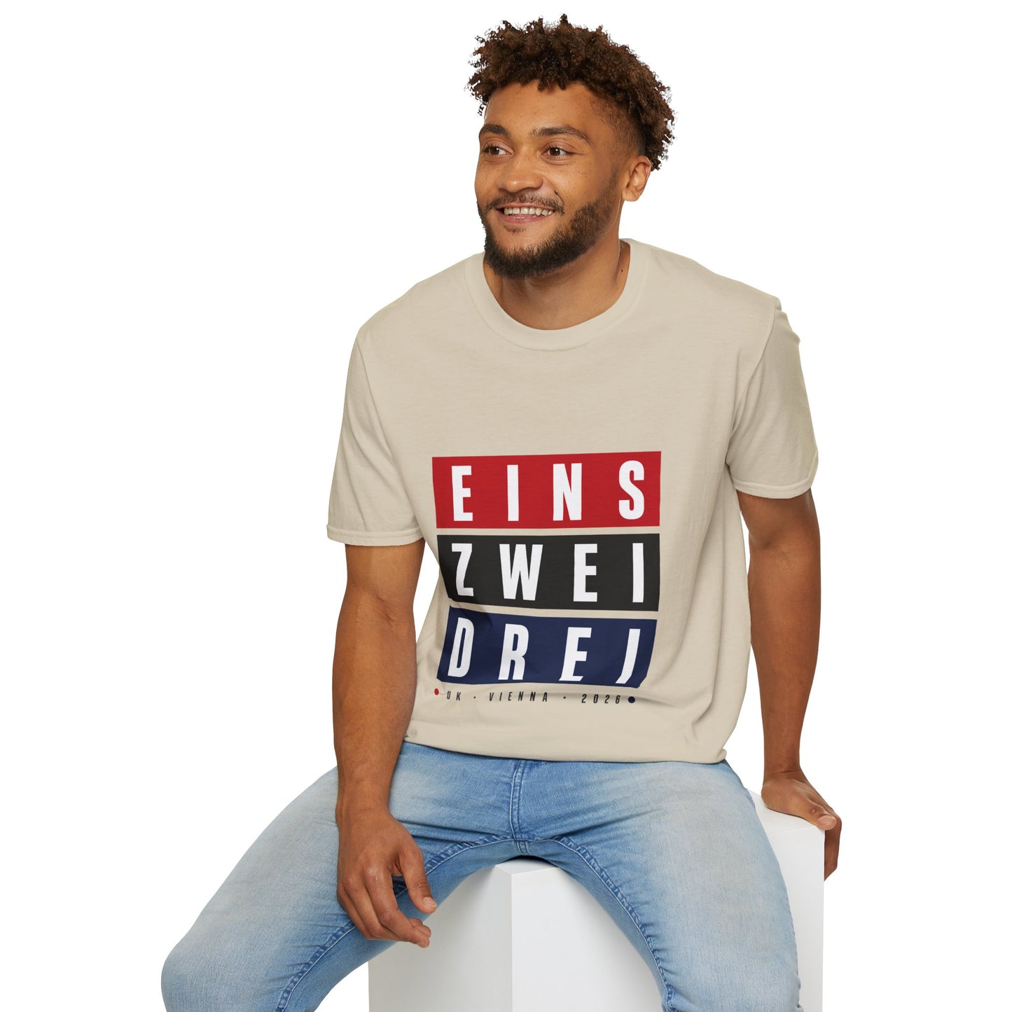 Eins Zwei Drei Graphic T-Shirt — Bold German Number Block Design