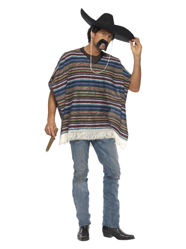 Authentic Looking Poncho, Blue Dress Loud