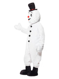 Snowman Mascot Costume, White Dress Loud