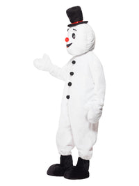 Snowman Mascot Costume, White Dress Loud