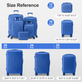 Premium ABS Luggage Suitcase with Non-TSA Lock – 24in Deep Blue Dress Loud