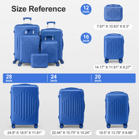 Premium ABS Luggage Suitcase with Non-TSA Lock – 24in Deep Blue Dress Loud
