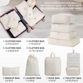 4-Piece Luggage Set with 2-Piece Handbag & 8-Piece Toiletry Kit – Rose Gold PP Suitcase + Beige Travel Accessories Dress Loud