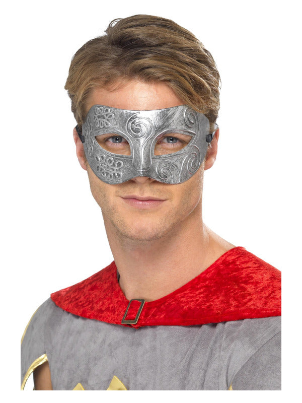 Metallic Warrior Colombina Eyemask, Silver Dress Loud
