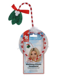 Mistletoe Kisses Headband, Red & White Dress Loud