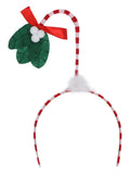 Mistletoe Kisses Headband, Red & White Dress Loud