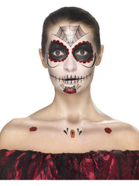 Smiffys Make-Up FX, Day of the Dead Kit, Aqua, Red Dress Loud