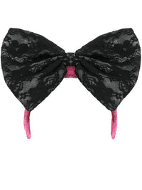 80s Lace Headband, Black & Pink Dress Loud