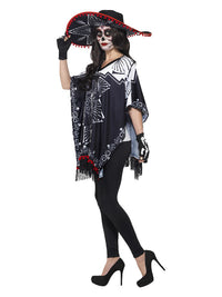 Day of the Dead Bandit Costume, Black & White Dress Loud