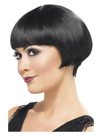 20s Flapper Bob Wig, Black Dress Loud