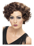 20s Flirty Flapper Wig, Brown Dress Loud