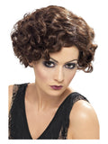 20s Flirty Flapper Wig, Brown Dress Loud