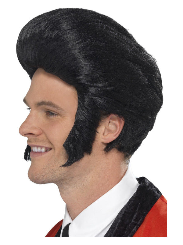50s Quiff King Wig, Black Dress Loud