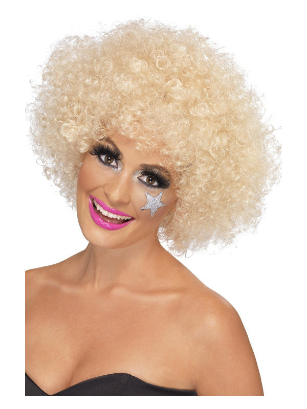 70s Funky Afro Wig, Blonde Dress Loud
