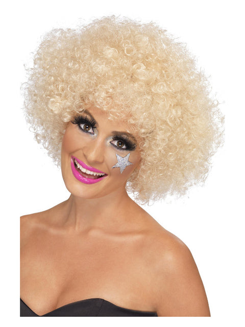 70s Funky Afro Wig, Blonde Dress Loud