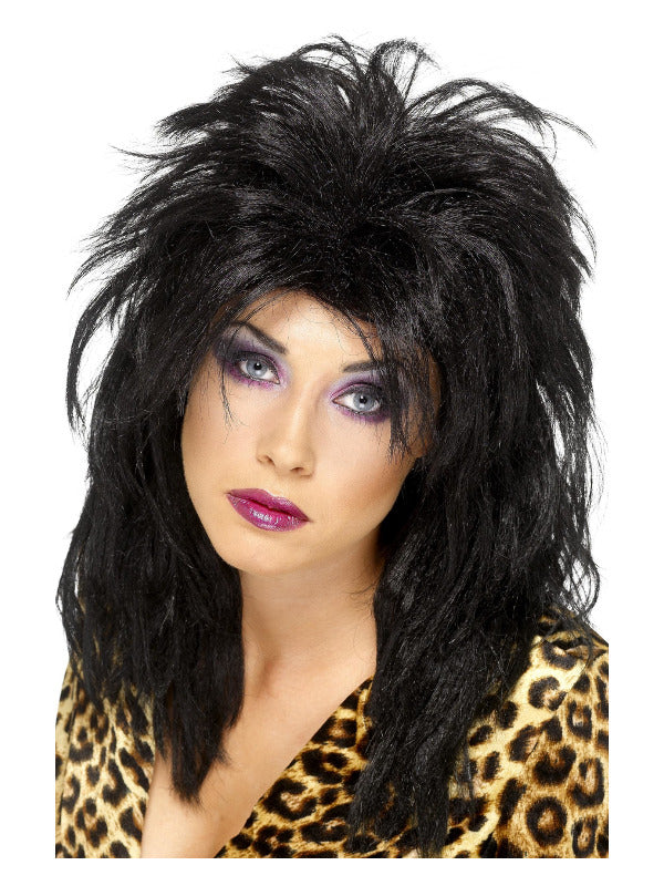 80s Popstar Wig, Black Dress Loud