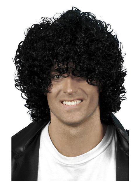 Afro Wet Look Wig, Black Dress Loud