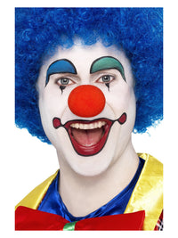 Crazy Clown Wig, Blue Dress Loud
