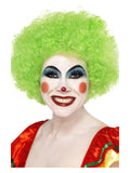 Crazy Clown Wig, Green Dress Loud