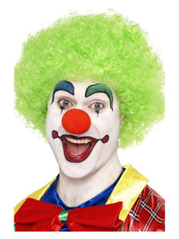 Crazy Clown Wig, Green Dress Loud