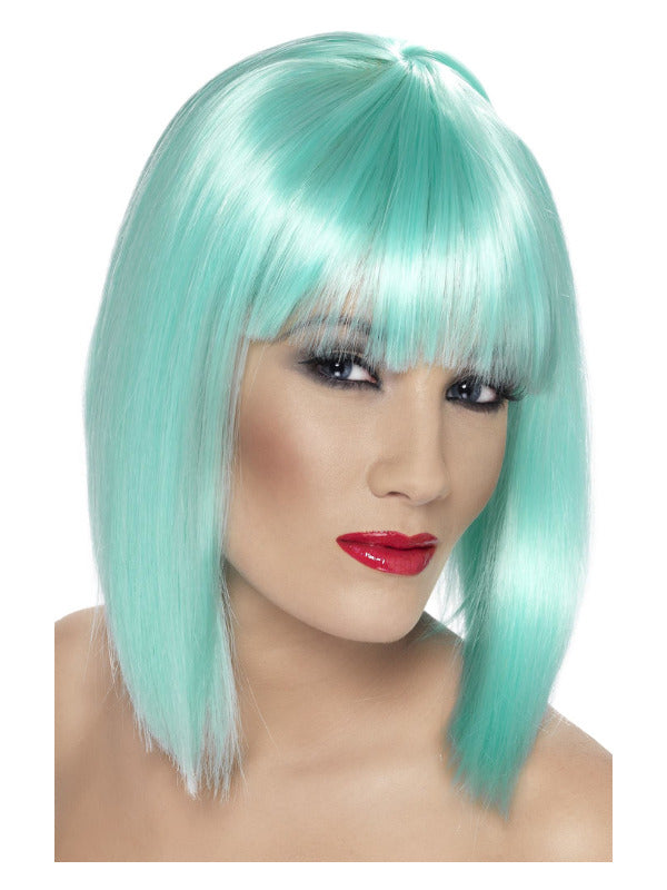 Glam Wig, Neon Aqua Dress Loud