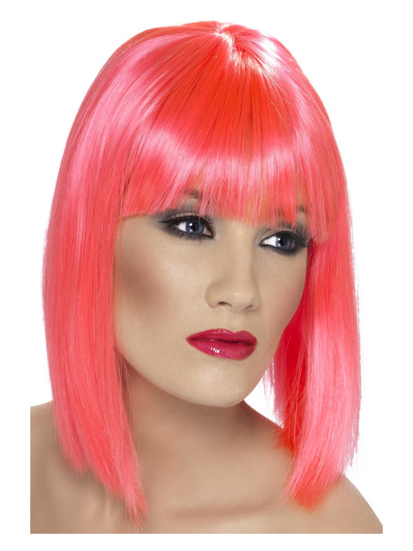 Glam Wig, Neon Pink Dress Loud