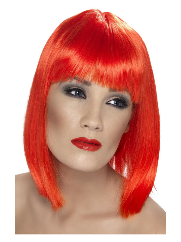 Glam Wig, Neon Red Dress Loud