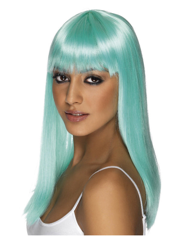 Glamourama Wig, Neon Aqua Dress Loud