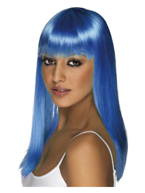 Glamourama Wig, Neon Blue Dress Loud