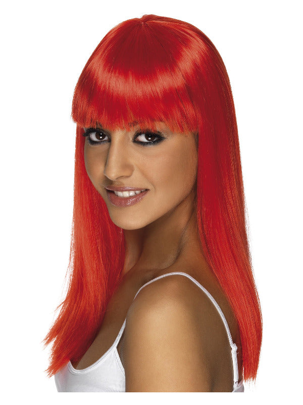 Glamourama Wig, Neon Red Dress Loud