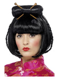 Oriental Lady Wig, Black Dress Loud