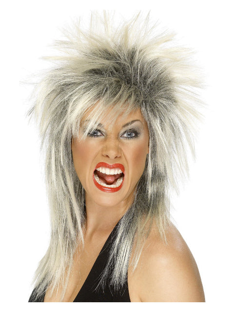 Rock Diva Wig, Two Tone Dress Loud