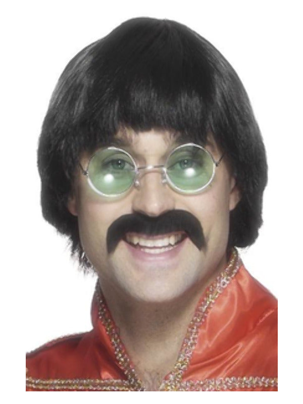 70s Mersey Wig & Tash, Black Dress Loud