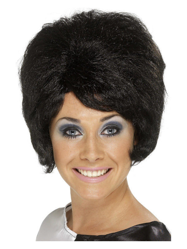 60s Beehive Wig, Black Dress Loud