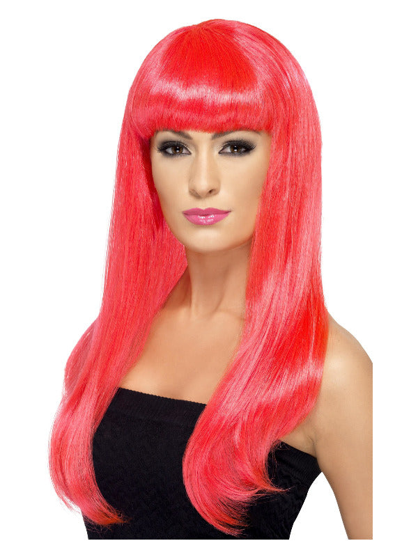 Babelicious Wig, Neon Pink Dress Loud