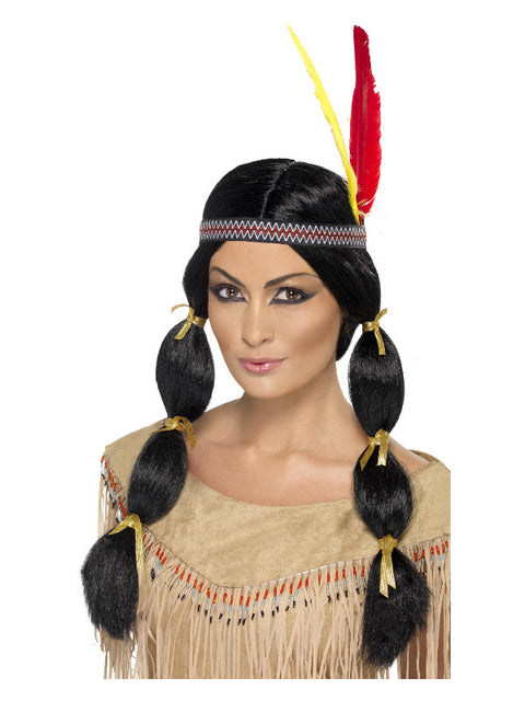Native American Inspired Wig, Black Dress Loud