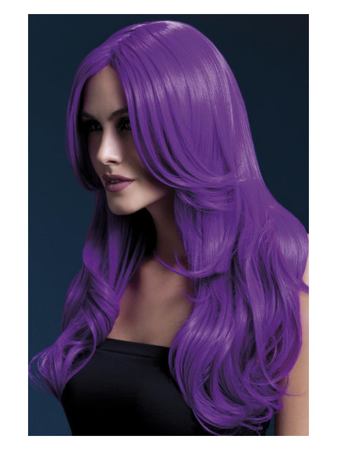 Fever Khloe Wig, Neon Purple Dress Loud