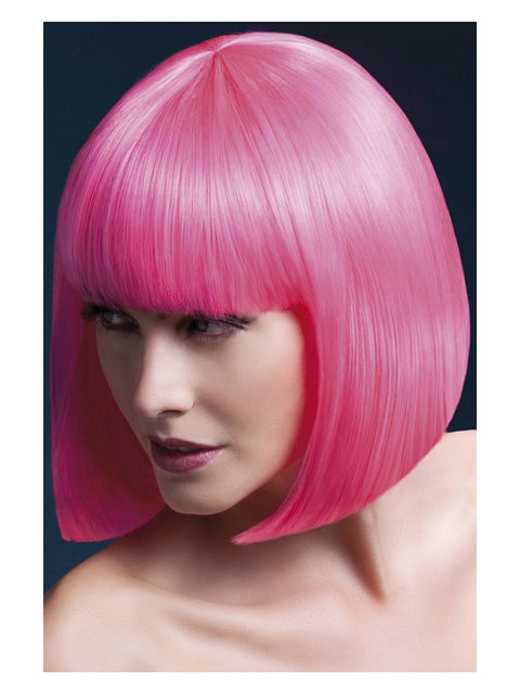 Fever Elise Wig, Neon Pink Dress Loud